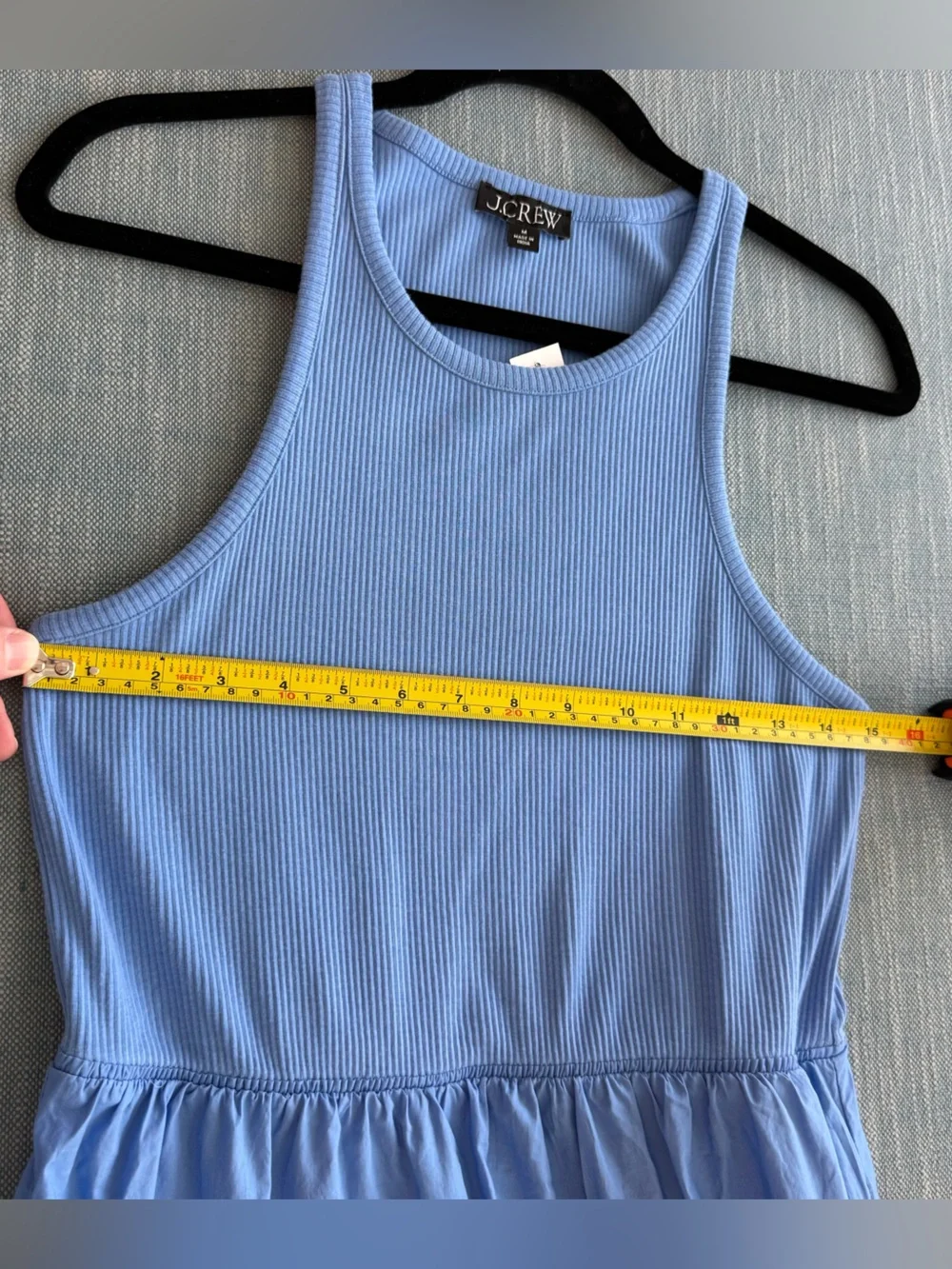 J Crew NWT Vintage Rib High-neck Cutaway Tank Dress with Poplin Skirt Size M